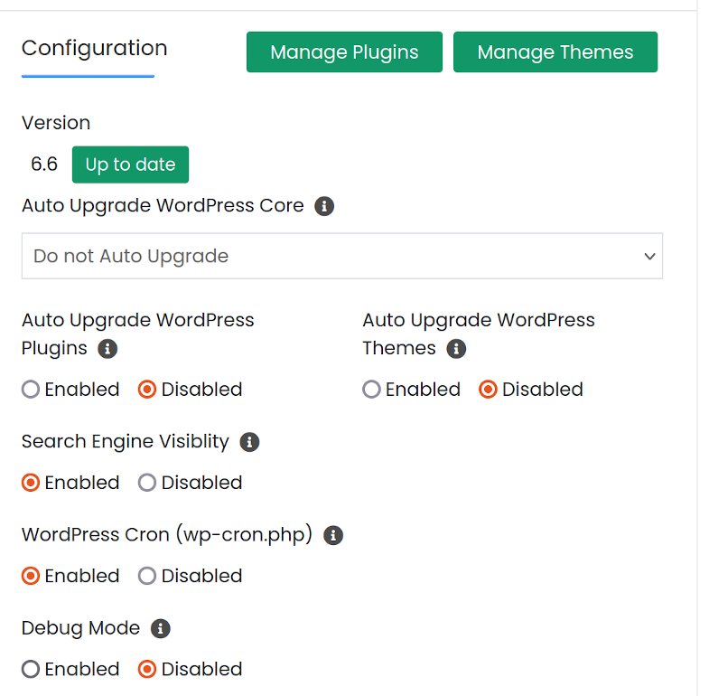 Softaculous - update wordpress core / plugins