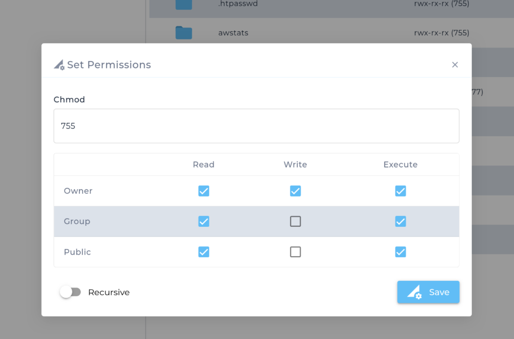 DirectAdmin File Permissions