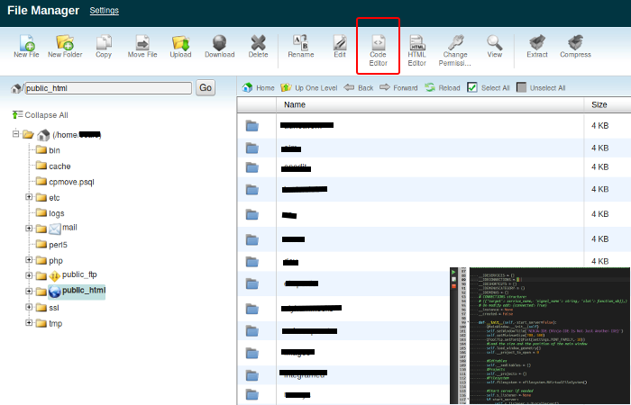 How To Use The Code Editor In The Cpanel File Manager Learn The Basic Steps Knowledgebase Coolicehost Com