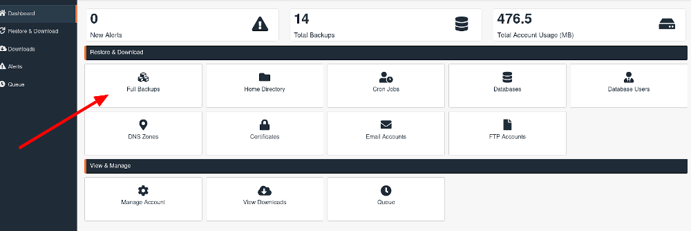 Total Backups with Jetbackup