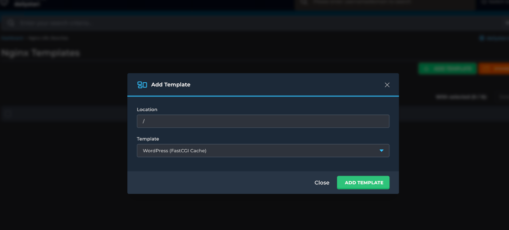 Wordpress FCGI Cache Template