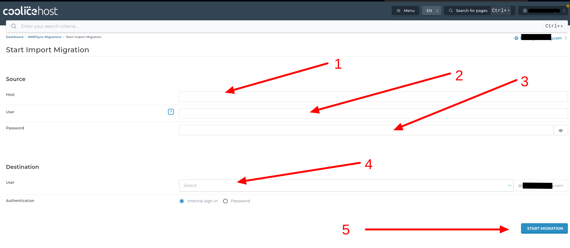 Migration of emails in Directadmin