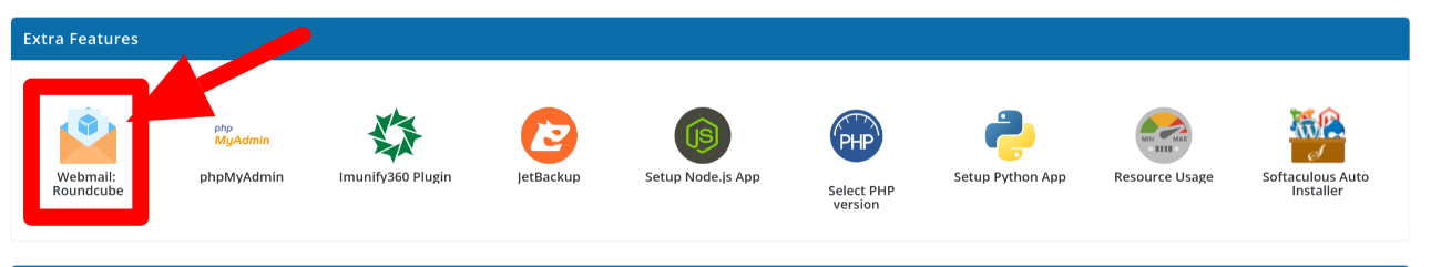 DirectAdmin Extra Features → Webmail Roundcube